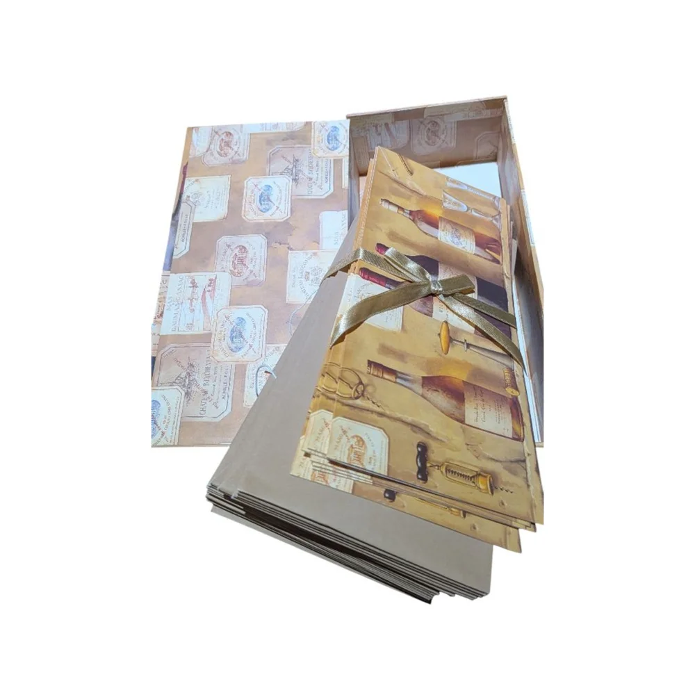 Vintage Wine Themed Boxed Stationery Set 12 Blank Cards 12 Envelopes Tri-Coastal